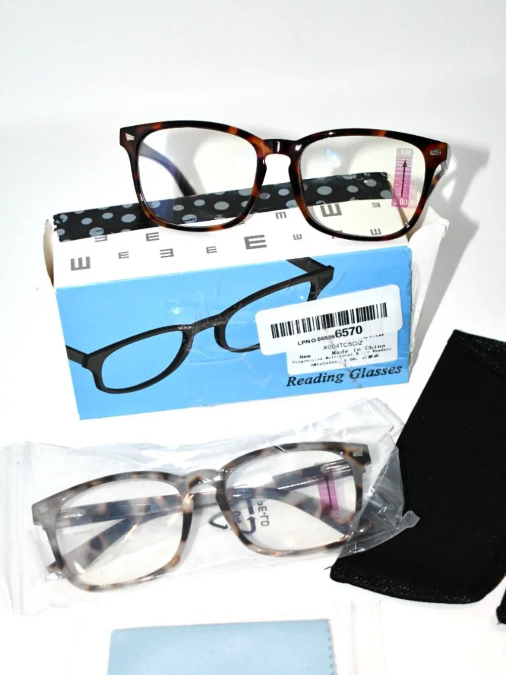 Progressive Multifocal Reading Glasses 2 Pack +1.00 Tortoise Readers New Condit